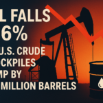 Oil Falls 0.6% as U.S. Crude Stockpiles Jump by 4.3 Million Barrels