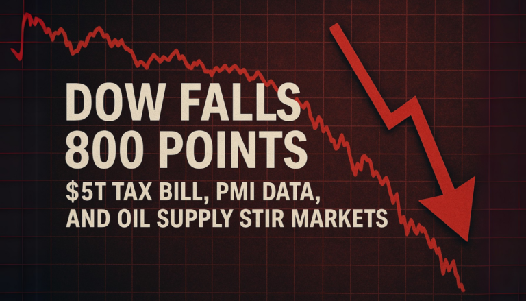 Dow Falls 800 Points: $5T Tax Bill, PMI Data, and Oil Supply Stir Markets