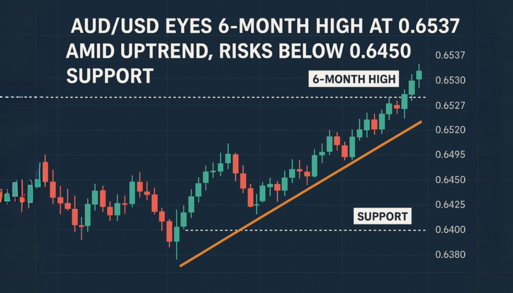 AUD/USD Eyes 6-Month High at 0.6537 Amid Uptrend, Risks Below 0.6450 Support