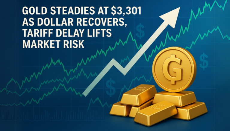 Gold Steadies at $3,301 as Dollar Recovers, Tariff Delay Lifts Market Risk