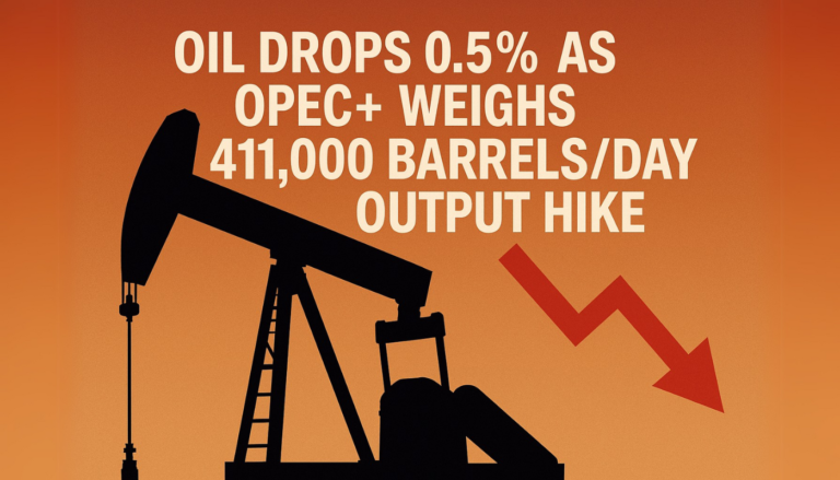 Oil Drops 0.5% as OPEC+ Weighs 411,000 Barrels/Day Output Hike