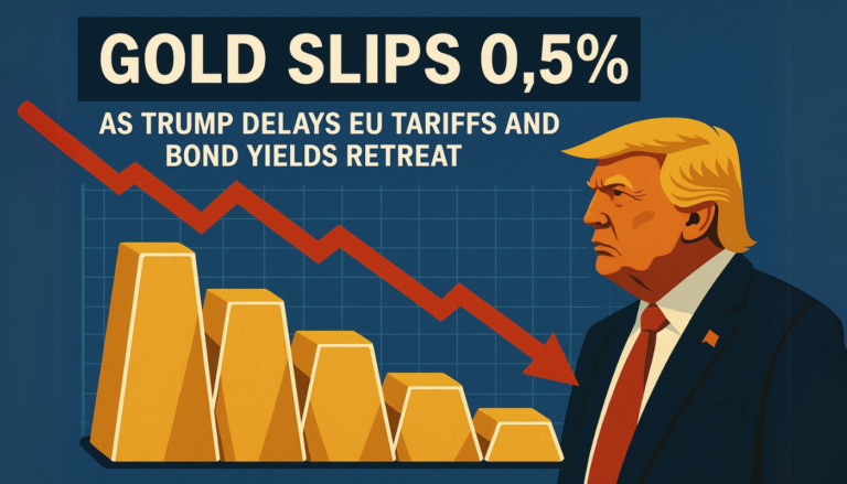 Gold Slips 0.5% as Trump Delays EU Tariffs and Bond Yields Retreat