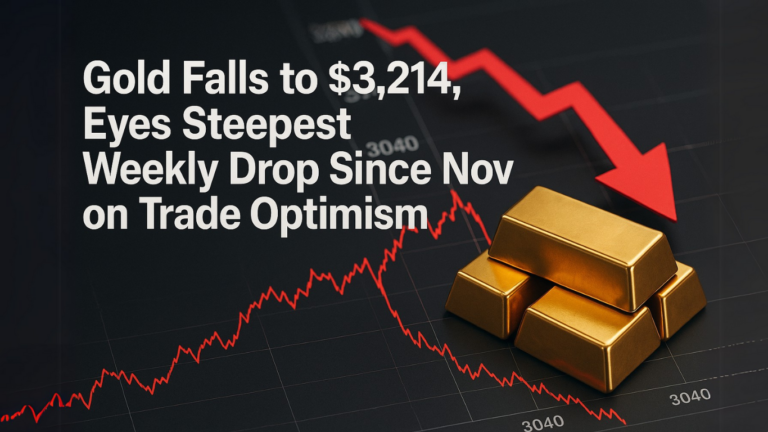 Gold Falls to $3,214, Eyes Steepest Weekly Drop Since Nov on Trade Optimism