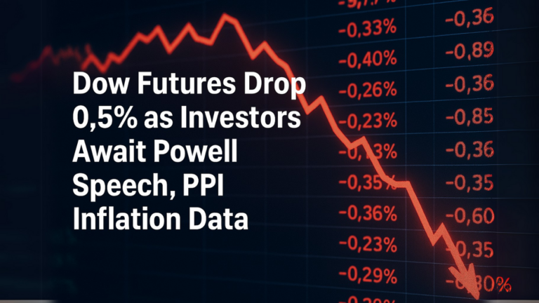 Dow Futures Drop 0.5% as Investors Await Powell Speech, PPI Inflation Data