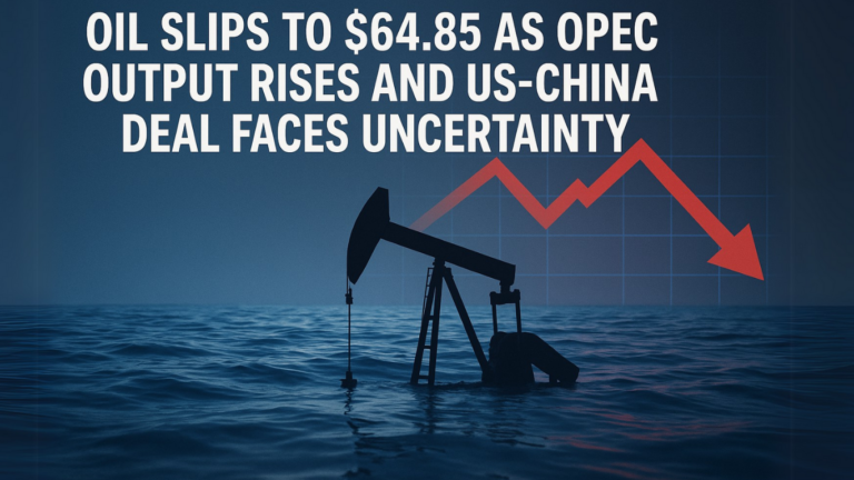 Oil Slips to $64.85 as OPEC Output Rises and US-China Deal Faces Uncertainty