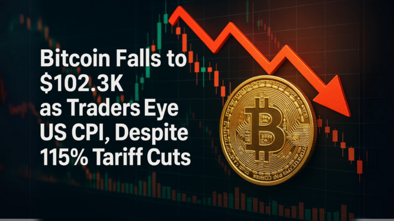 Bitcoin Falls to $102.3K as Traders Eye US CPI, Despite 115% Tariff Cuts