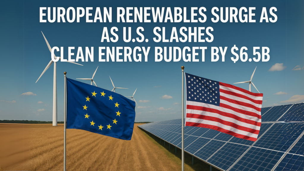 European Renewables Surge as U.S. Slashes Clean Energy Budget by $6.5B