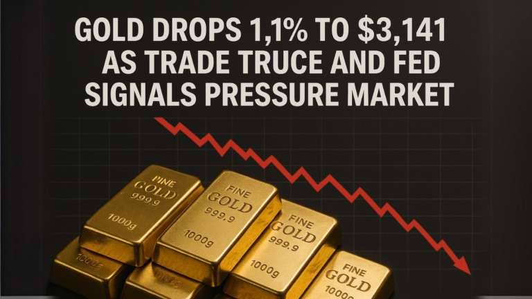 Gold Drops 1.1% to $3,141 as Trade Truce and Fed Signals Pressure Market