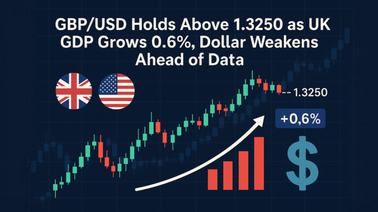 GBP/USD Holds Above 1.3250 as UK GDP Grows 0.6%, Dollar Weakens Ahead of Data