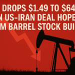 Oil Drops $1.49 to $64.60 on US-Iran Deal Hopes, 3.5M Barrel Stock Build