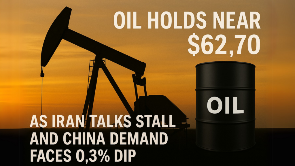 Oil Holds Near $62.70 as Iran Talks Stall and China Demand Faces 0.3% Dip