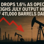 Oil Drops 1.6% as OPEC+ Weighs July Output Hike of 411,000 Barrels Daily