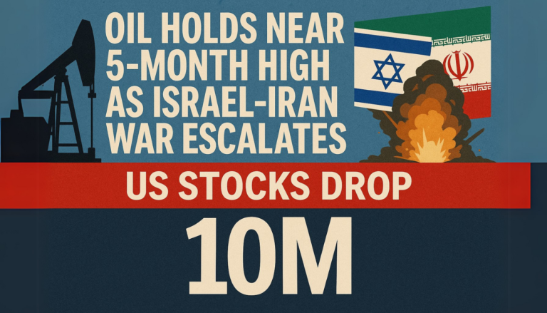 Oil Holds Near 5-Month High as Israel-Iran War Escalates, US Stocks Drop 10M