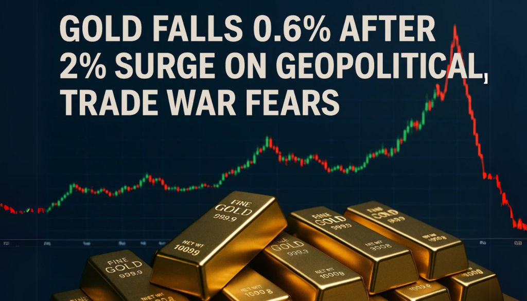 Gold Falls 0.6% After 2% Surge on Geopolitical, Trade War Fears