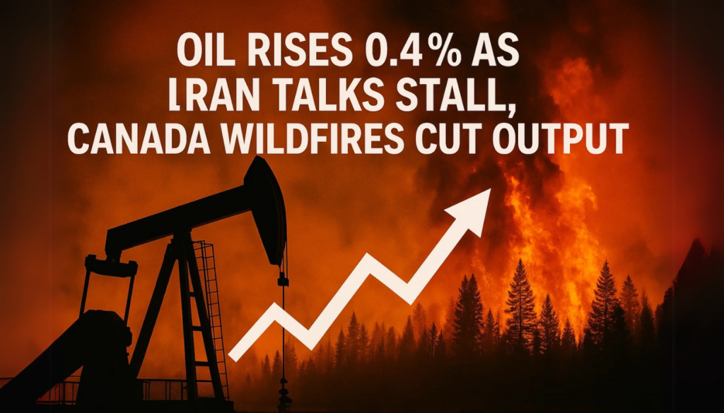 Oil Rises 0.4% as Iran Talks Stall, Canada Wildfires Cut Output