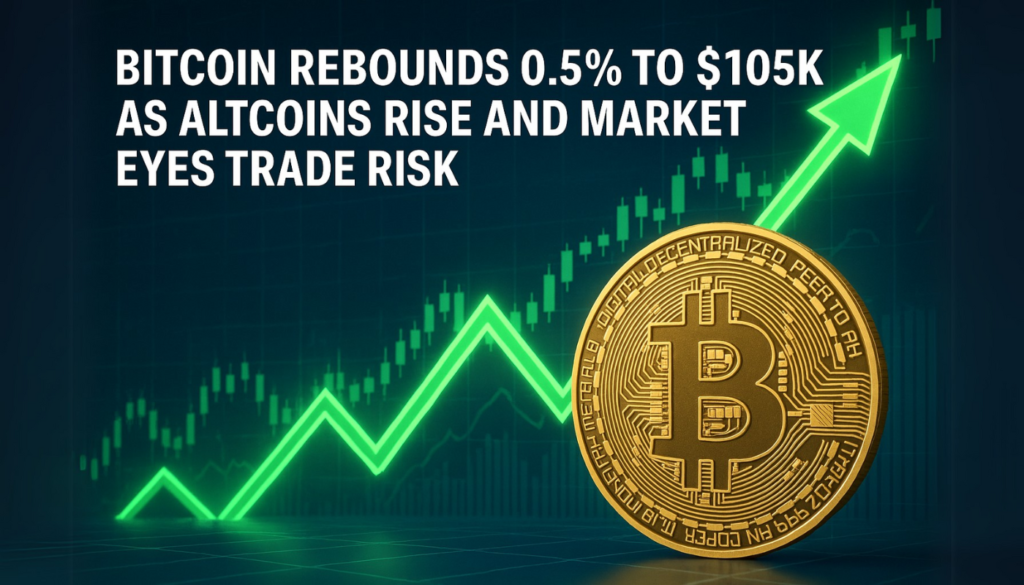 Bitcoin Rebounds 0.5% to $105K as Altcoins Rise and Market Eyes Trade Risk