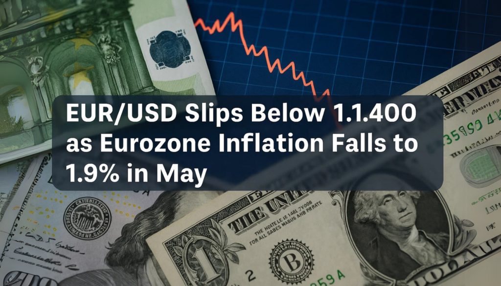 EUR/USD Slips Below 1.1400 as Eurozone Inflation Falls to 1.9% in May