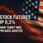 US Stock Futures Drop 0.3% as Trump Tariff Hike and PMI Data Awaited