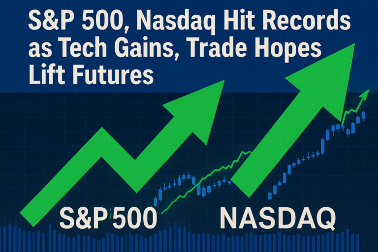 S&P 500, Nasdaq Hit Records as Tech Gains, Trade Hopes Lift Futures