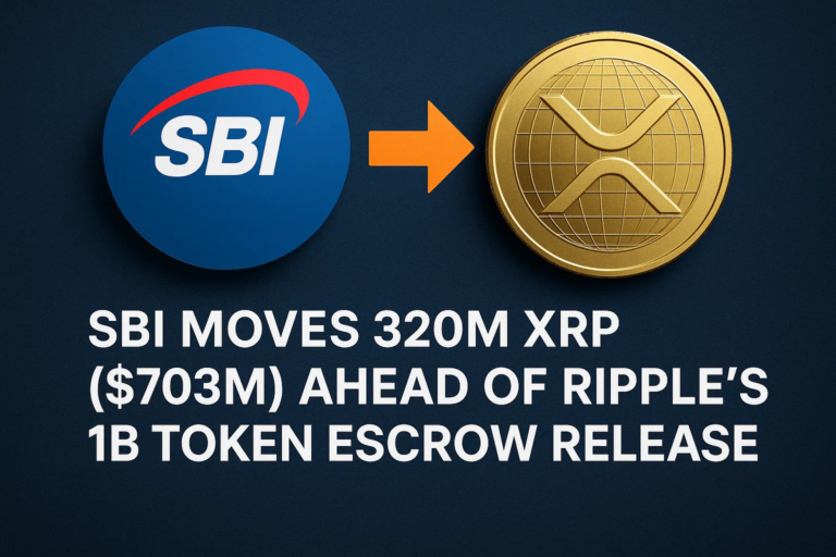 SBI Moves 320M XRP ($703M) Ahead of Ripple’s 1B Token Escrow Release