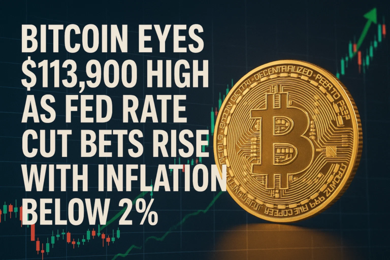 Bitcoin Eyes $113,900 High as Fed Rate Cut Bets Rise with Inflation Below 2%