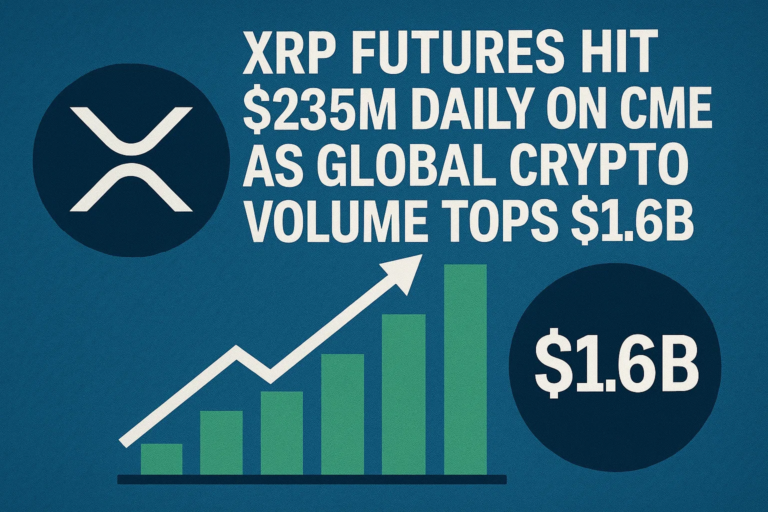 XRP Futures Hit $235M Daily on CME as Global Crypto Volume Tops $1.6B