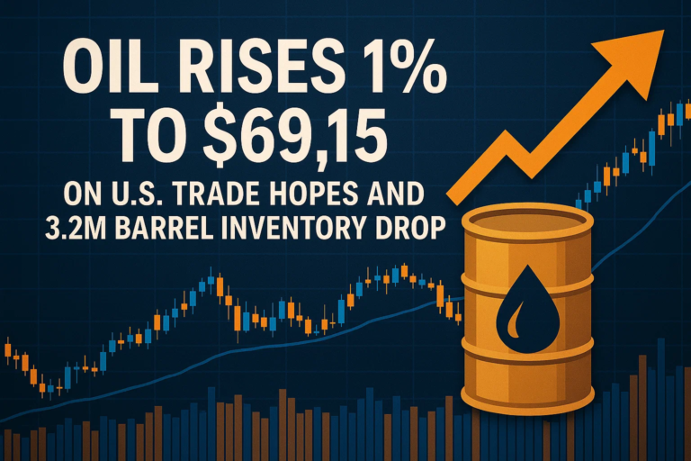 Oil Rises 1% to $69.15 on U.S. Trade Hopes and 3.2M Barrel Inventory Drop