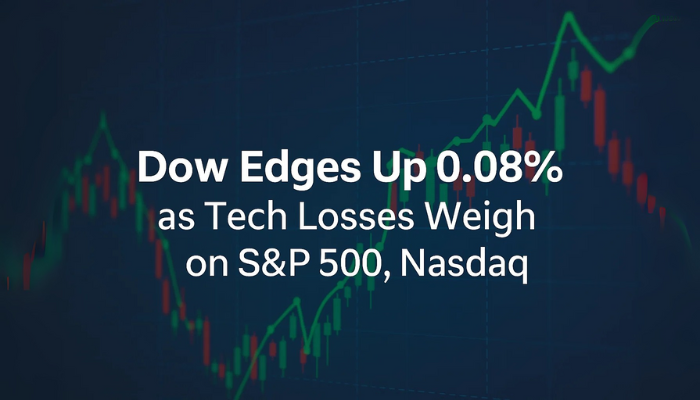 Dow Edges Up 0.08% as Tech Losses Weigh on S&P 500, Nasdaq