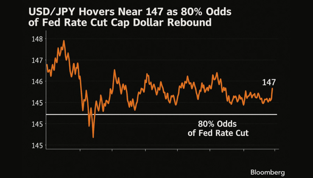 USD/JPY Hovers Near 147 as 80% Odds of Fed Rate Cut Cap Dollar Rebound