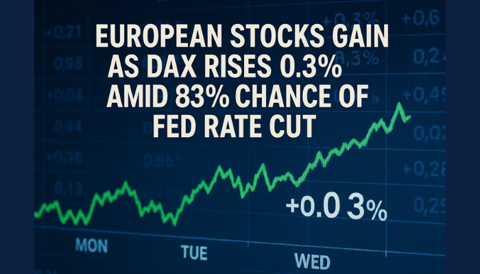 European Stocks Gain as DAX Rises 0.3% Amid 83% Chance of Fed Rate Cut
