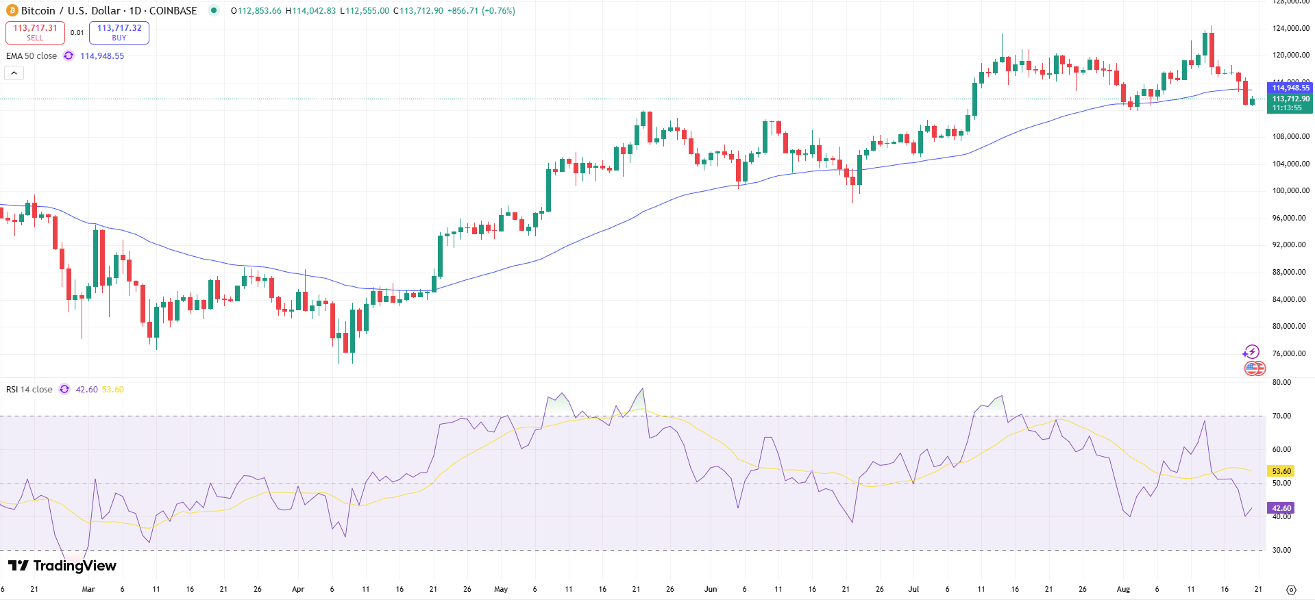 Bitcoin Price Chart - Source: Tradingview
