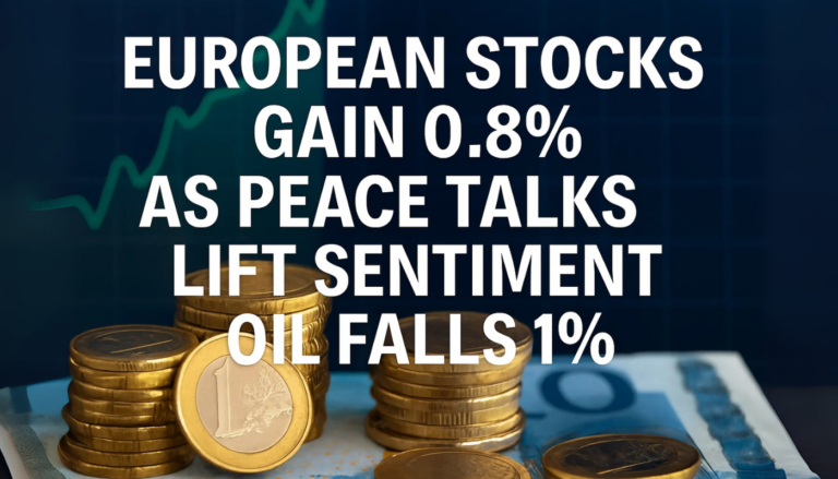 European Stocks Gain 0.8% as Peace Talks Lift Sentiment, Oil Falls 1%