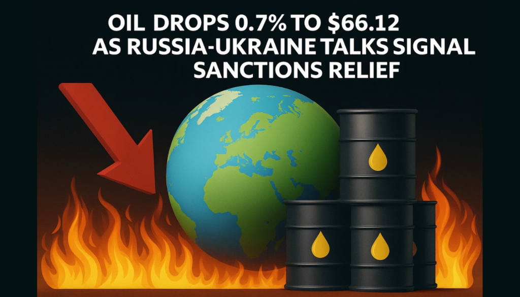 Oil Drops 0.7% to $66.12 as Russia-Ukraine Talks Signal Sanctions Relief