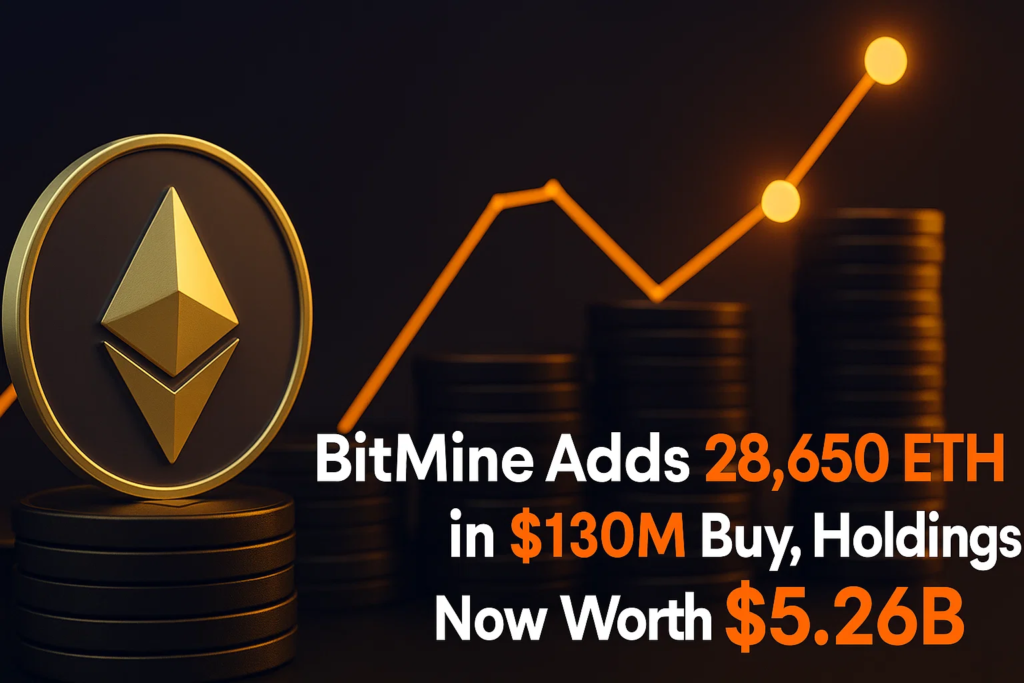 BitMine Adds 28,650 ETH in $130M Buy, Holdings Now Worth $5.26B