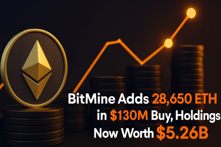 BitMine Adds 28,650 ETH in $130M Buy, Holdings Now Worth $5.26B