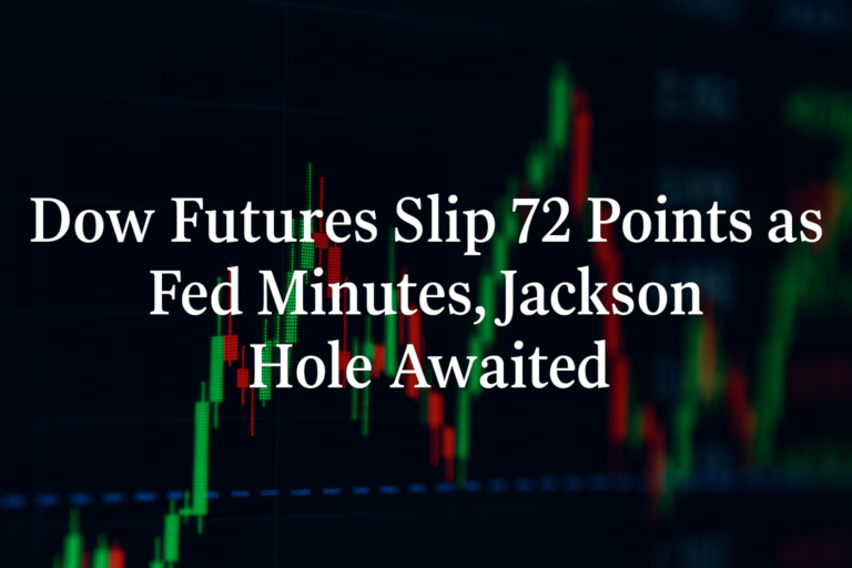 Dow Futures Slip 72 Points as Fed Minutes, Jackson Hole Awaited