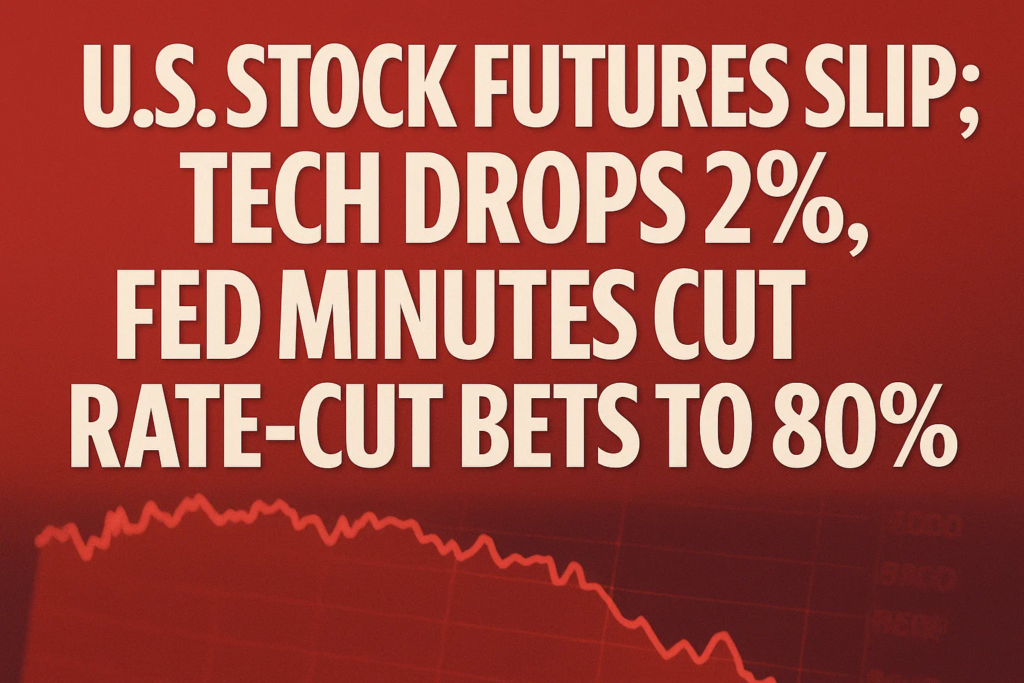 US Stock Futures Slip; Tech Drops 2%, Fed Minutes Cut Rate-Cut Bets to 80%