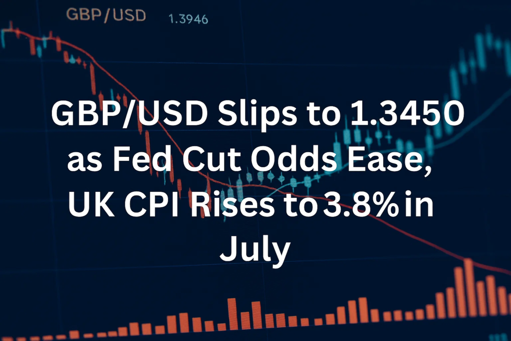 GBP/USD Slips to 1.3450 as Fed Cut Odds Ease, UK CPI Rises to 3.8% in July