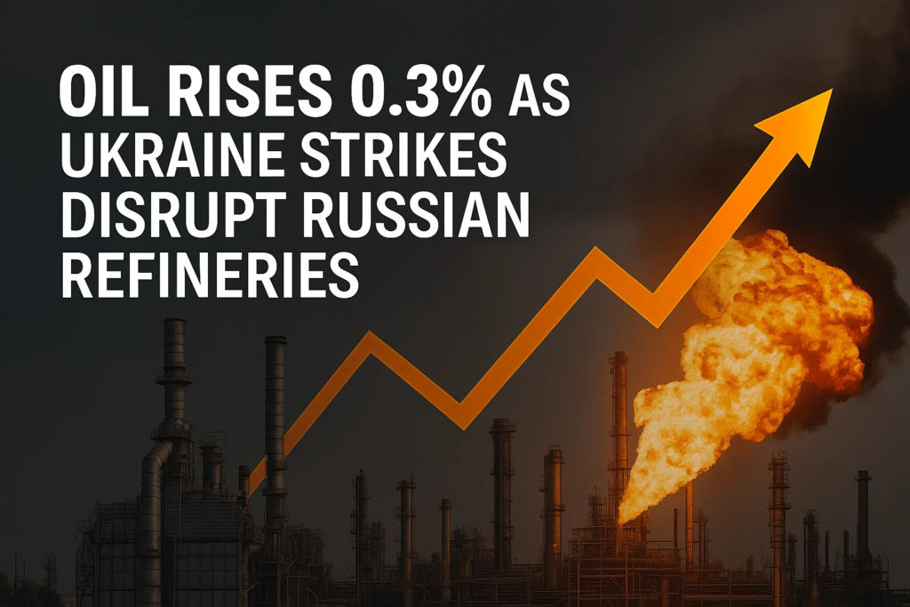 Oil Rises 0.3% as Ukraine Strikes Disrupt Russian Refineries