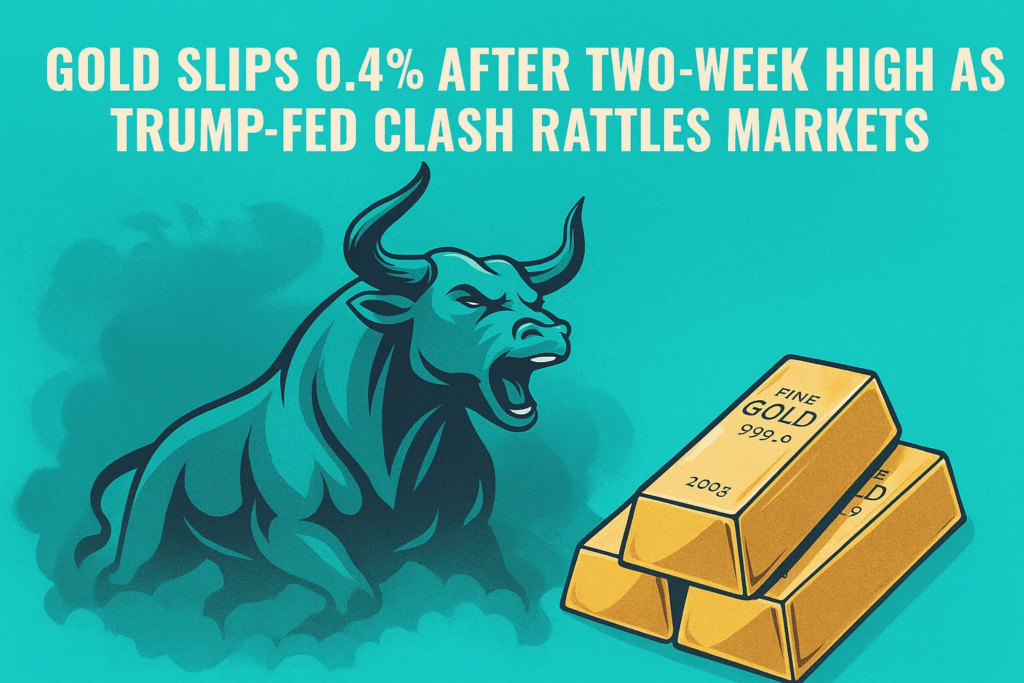 Gold Slips 0.4% After Two-Week High as Trump-Fed Clash Rattles Markets