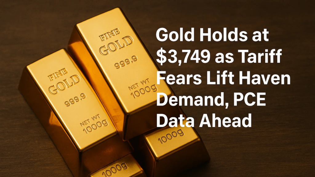 Gold Holds at $3,749 as Tariff Fears Lift Haven Demand, PCE Data Ahead