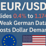 EUR/USD Slides 0.4% to 1.1740 as Weak German Data Boosts Dollar Demand
