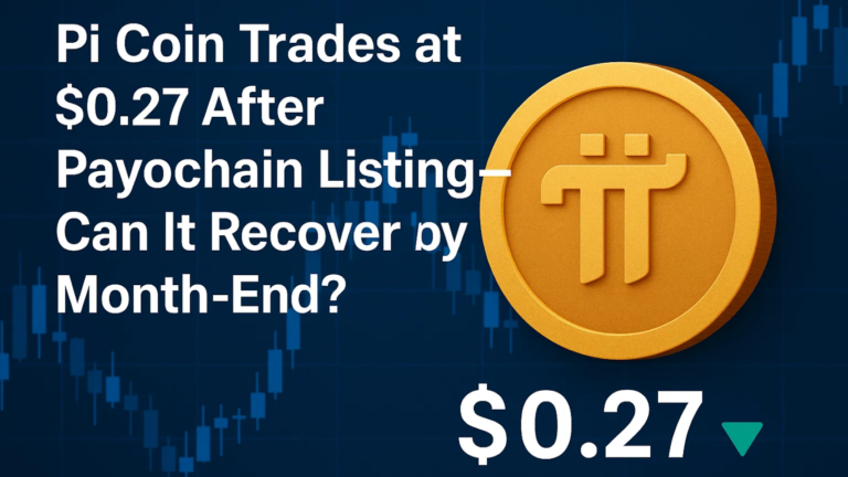 Pi Coin Trades at $0.27 After Payochain Listing—Can It Recover by Month-End?