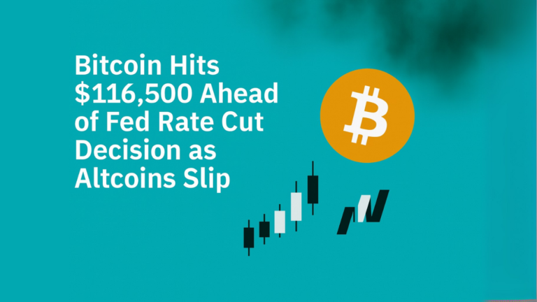 Bitcoin Hits $116,500 Ahead of Fed Rate Cut Decision as Altcoins Slip