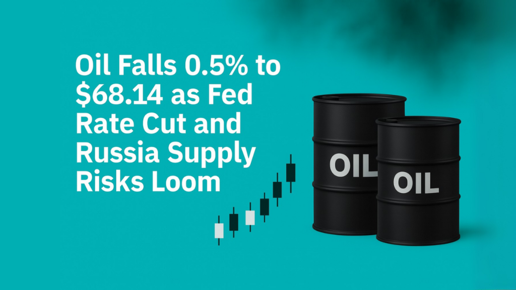 Oil Falls 0.5% to $68.14 as Fed Rate Cut and Russia Supply Risks Loom