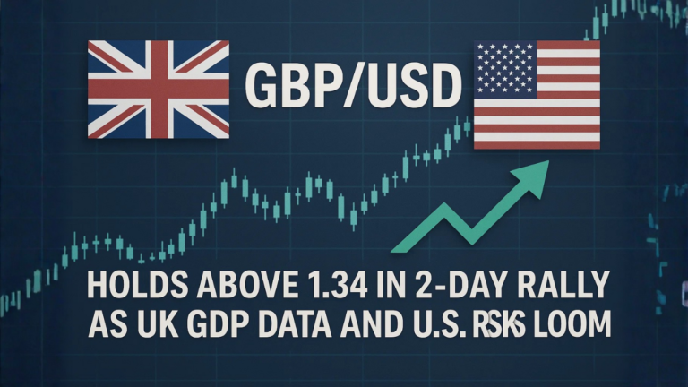GBP/USD Holds Above 1.34 in 2-Day Rally as UK GDP Data and U.S. Risks Loom