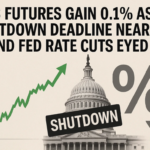 US Futures Gain 0.1% as Shutdown Deadline Nears and Fed Rate Cuts Eyed