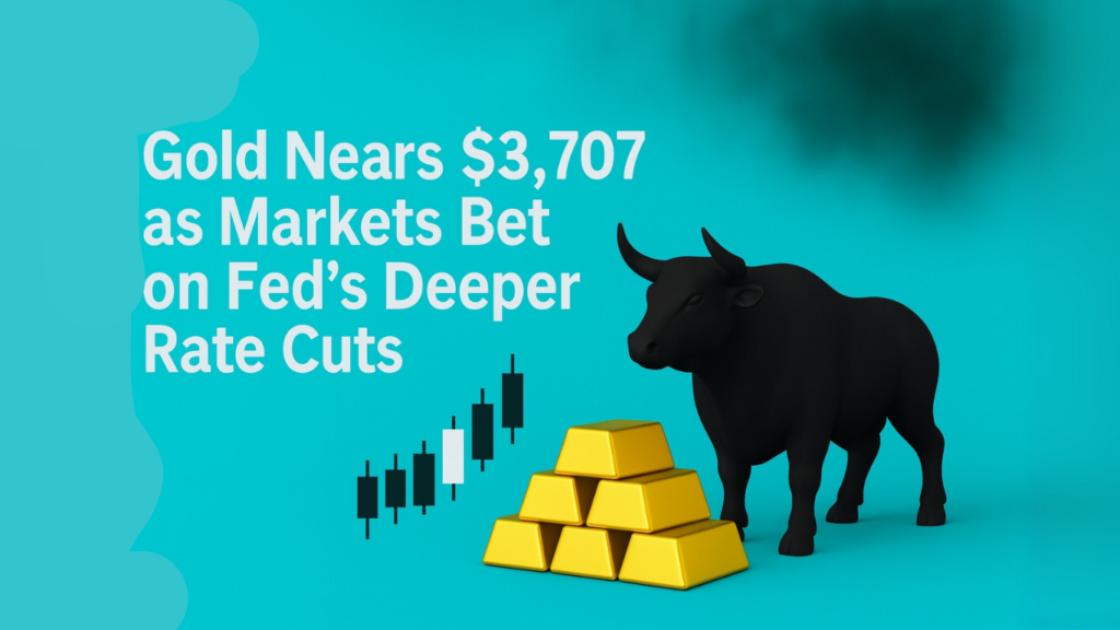 Gold Nears $3,707 as Markets Bet on Fed’s Deeper Rate Cuts