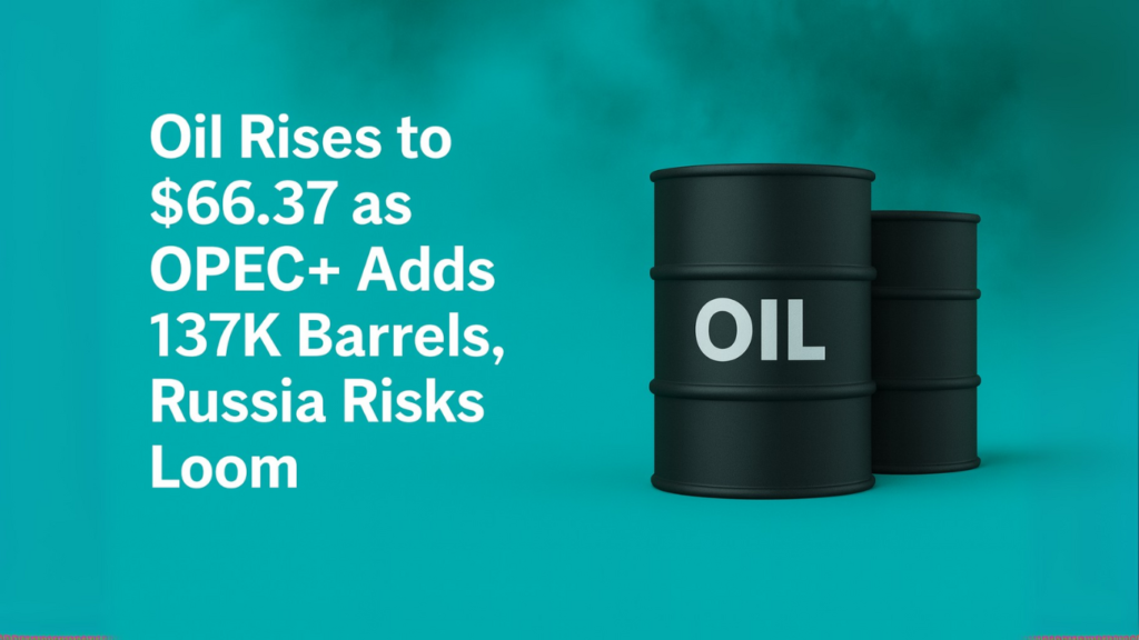 Oil Rises to $66.37 as OPEC+ Adds 137K Barrels, Russia Risks Loom