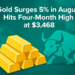 Gold Surges 5% in August, Hits Four-Month High at $3,468